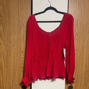 Nine West Red Flowy Blouse